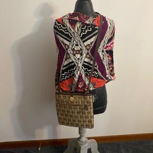 Michal Michael Kors Tan/Brown Canvas Crossbody bag